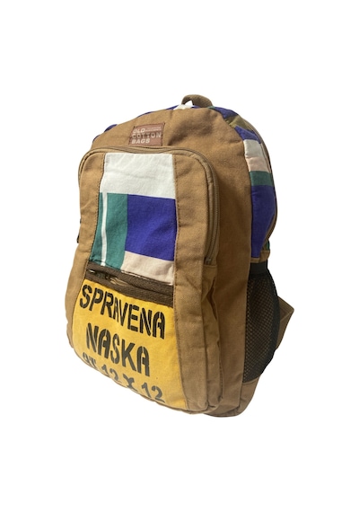 Old Cotton Cargo Kaliteli Renkli Vintage Salaş Disayn Günlük Sırt Gezi Okul Seyahat Çantası 28 Cm X 37 Cm Mavi