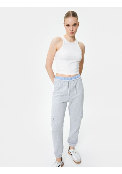 Koton Jogger Kargo Eşofman Altı Çift Bel Detaylı Renk Kontrastlı Gri 4sak30036ek 4SAK30036EK031 Gri Koton Jogger Kargo Eşofman Altı Çift Bel Detaylı Renk Kontrastlı Gri 4sak30036ek 4SAK30036EK031 Gri