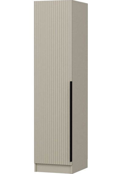 Minar Kale 1 Kapaklı Dolap Çizgili Mebran 210cm - Kumtaşı/kumtaşı - Raflı Kumtaşı