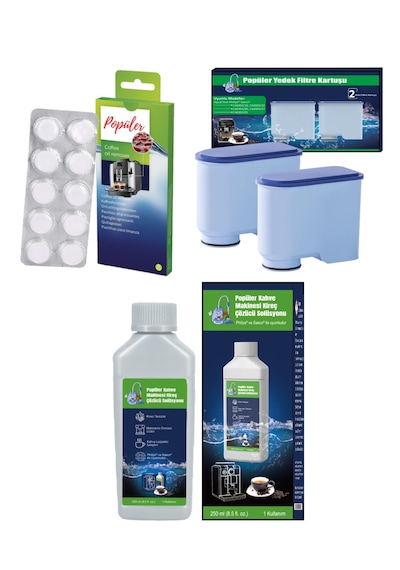 Philips Uyumlu Ca6700 Espresso Bakım Seti 2 Li Aquaclean + 10 Tablet Yağ Çözücü + Kireç Çözücü 1 Adet