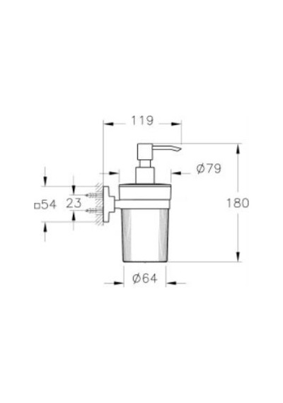 VitrA Root Sıvı Sabunluk A44807, Duvardan, Krom Basmalı, Polikarbonat Hazne Krom