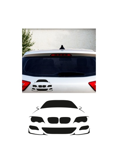 Bmw Silüet Sticker, Bmw Oto Sticker 15x9 Cm