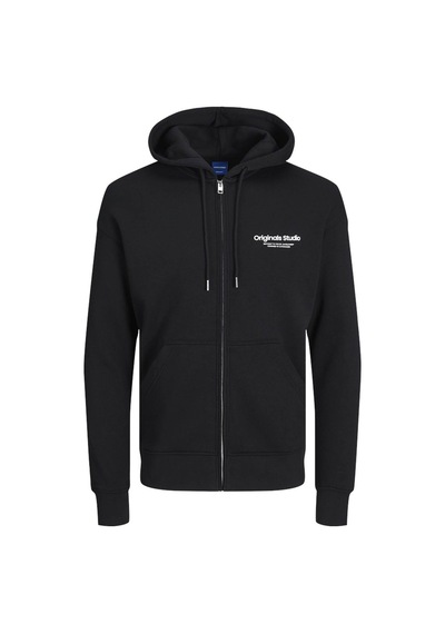 Jack & Jones Jorvesterbro Zıp Hood Noos Siyah Erkek Sweatshirt 12241691 Siyah