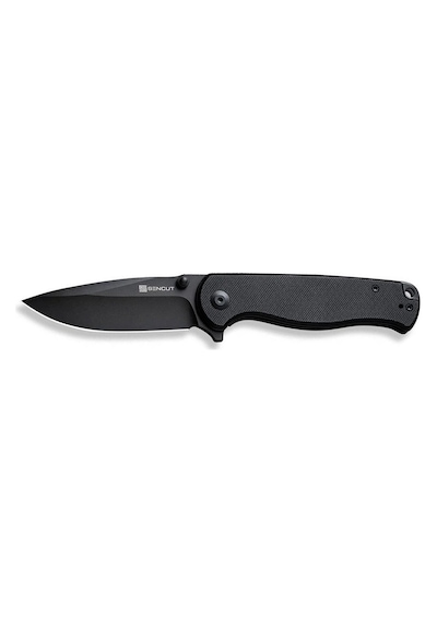 Sencut Errant Flipper & Thumb Stud Knife All Black G10 Handle Kamp Çakı Siyah