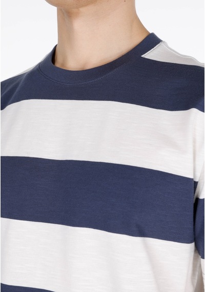 Colin's Colins Comfort Fit Yuvarlak Yaka Çizgili Erkek Lacivert Kısa Kol Tişört Cl1073099 Cl1073099 Q1.v1 Nav Lacivert