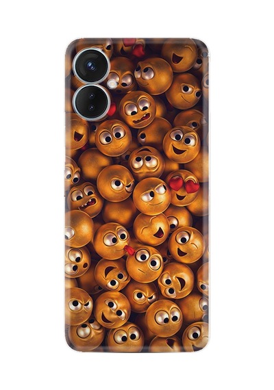 Tecno Camon 19 Neo Kılıf Resimli Desenli Silikon Platinium Series Gold Emoji 1877