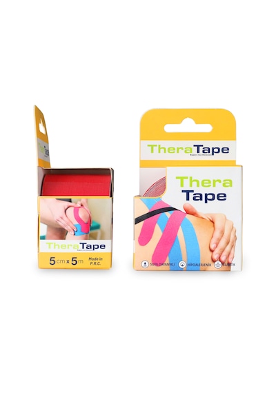 Thera Tape Kinesio Sporcu Bandı Yüz & Vücut Uyumlu Kinezyo Bant Kırmızı 5 CM x 5 M Thera Tape Kinesio Sporcu Bandı Yüz & Vücut Uyumlu Kinezyo Bant Kırmızı 5 CM x 5 M