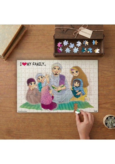 Aile Sohbeti - Dini Sohbetler Tasarımı 240 Parça Ahşap Puzzle Ahşap Kutuda Mpy10239