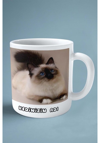 Birman Kedisi Kedi İsimli Kişiye Özel Baskılı Kupa Bardak Model 2 Çok Renkli