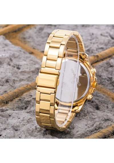 Yeni Sezon Gold Renk Şık Premium Erkek Çelik Kol Saati Çelik Kord