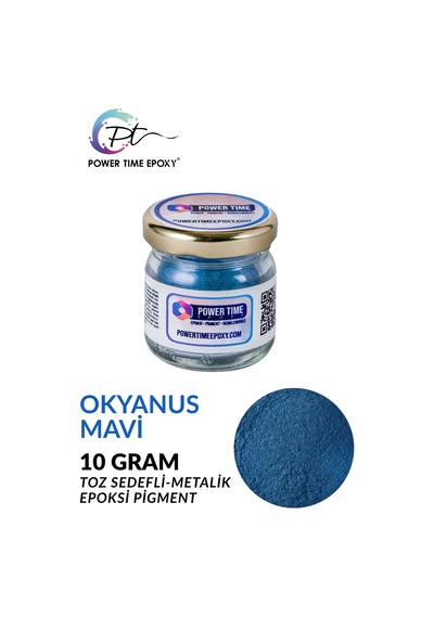 Sedefli Metalik Toz Pigment Boya / Okyanus Mavi / Epoksi Için