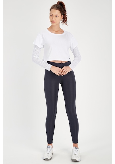 Maraton Active Regular Kadın Bisiklet Yaka Uzun Kol Fitness Beyaz Sweatshirt 18557-beyaz Beyaz