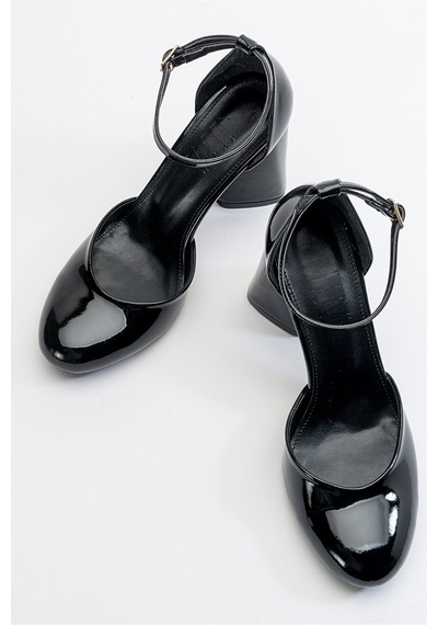 Luvishoes Oslo Siyah Rugan Kadın Topuklu Ayakkabı Sıyah Rugan