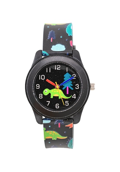 Sevimli Dinazor Figürlü Siyah Renk Çocuk Saati Analog St-304406 Siyah
