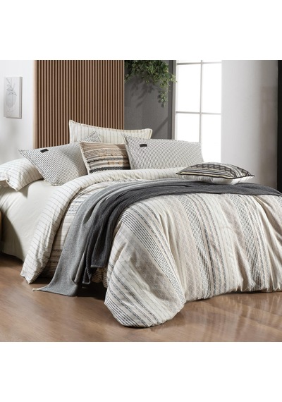 Sarev Calamor Bej King Size Battal Boy %100 Pamuk Mood Comfort Nevresim Takımı Bej