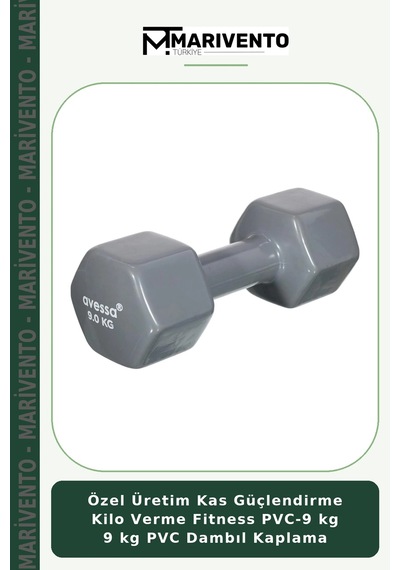 Özel Üretim Kas Güçlendirme Fitness Pvc-9 Kg 9 Kg Pvc Dambıl Kaplama