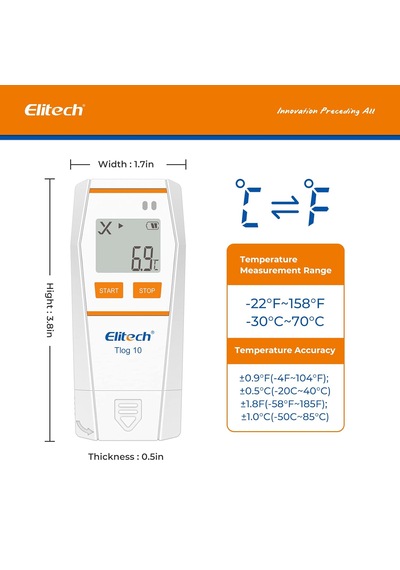 Elitech Tlog 10 Sıcaklık Kaydedici Datalogger Otomatik Pdf Rapor 0