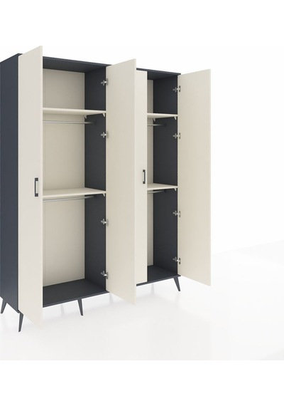 Hyperion Gardrop 4 Raflı 4 Kapaklı 4 Askılı 176x44x221 Antrasit-aytaşı Aytaşı Hyperion Gardrop 4 Raflı 4 Kapaklı 4 Askılı 176x44x221 Antrasit-aytaşı Aytaşı