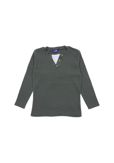 Düğme Detaylı Mevsimlik Uzun Kollu Kaşkorse Kumaş Sweatshirt Füme Renk Erkek Çocuk-90802 Füme Düğme Detaylı Mevsimlik Uzun Kollu Kaşkorse Kumaş Sweatshirt Füme Renk Erkek Çocuk-90802 Füme