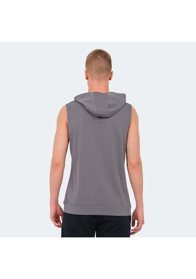 Slazenger VASILISA Erkek Kolsuz Kanguru Cepli Koyu Gri Tişört