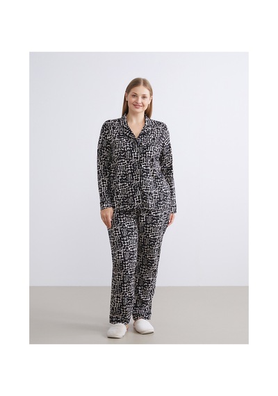 Lcw Dream Pembe Gömlek Yaka Leopar Desenli Kadın Pijama Takımı
