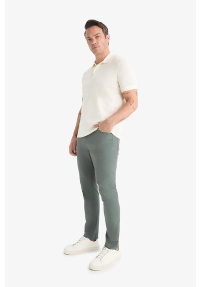 DeFacto Yazlık Gabardin Chino Kanvas Pantolon Slim Fit Dar Kesim Dar Paça Cepli B2089AX25SPGN826