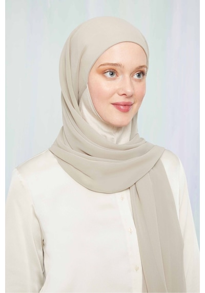Melodi Scarf Kadın Tesettür Hijab Boneli Şifon Şal Taş Rengi Taş Rengi