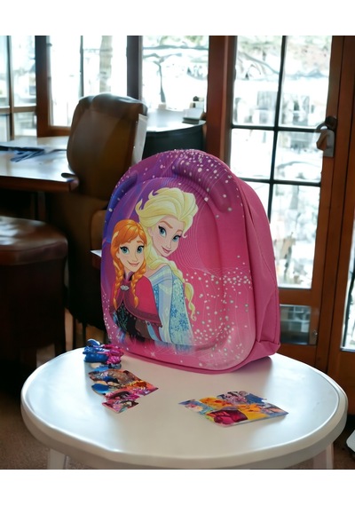 3d Kabartmalı Anna Elsa Anaokulu Kreş Ve Günlük Kullanım Çantası
