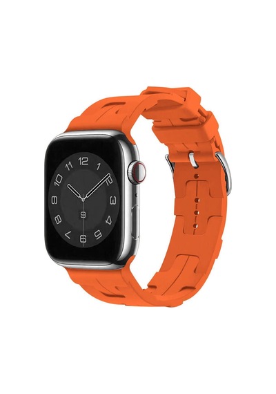 Apple Uyumlu Watch 7 45mm Krd-92 Kordon Turuncu