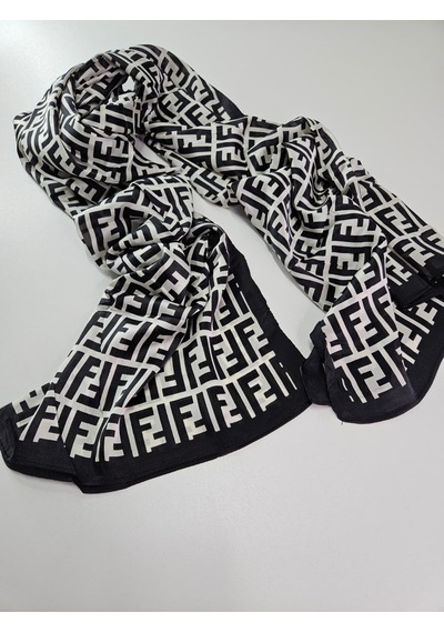Miorel Scarfs F Desen İthal Vual İpek Şal Aksesuar Fular Silk Scarfs Shawl Hijab Beyaz