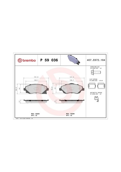 Opel Corsa C On Fren Balatasi 1.4 Twinport 2004-2006 Brembo P59036