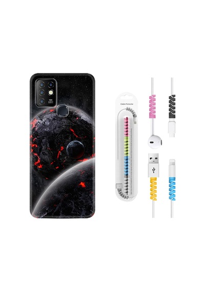 Infinix Hot 9 Kılıf Kablo Koruyuculu Dark World 1867