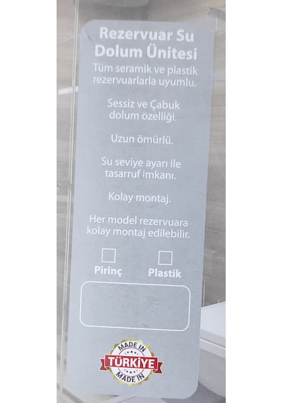 Ark Rezervuar Flatörü Yandan İç Takım Su Doldurma -