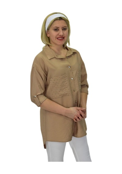 Kadın Cep Taşlı Ayrobin Gömlek Bgl-st03699 001