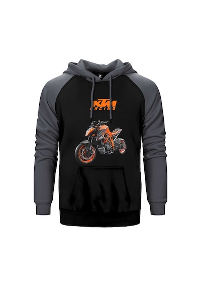 Ktm 1290 Super Duke Racing Gri Renk Reglan Kol Kapşonlu Sweatshirt Gri