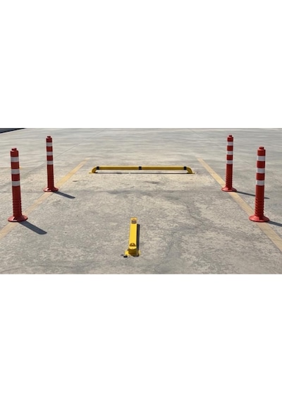 Kişisel Park Alanı 75 Cm Metal Yatar Kalkar Direk, 4'lü 75 Cm Plastik Duba, 180x12 Cm Standart Stoper