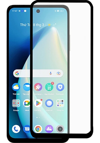 Realme C53 Tam Kaplayan Çerçeveli Tempered Ekran Koruyucu Al3276