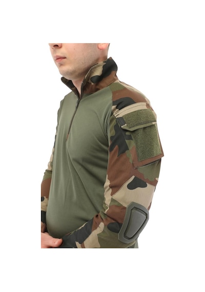 Single Sword Sword Dirsek Detaylı Polo Yaka Kadın&erkek Combat T-shirt Single Usa