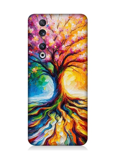 Huawei Honor 90 Uyumlu Kökten Renkli Ağaç Büyüsü Desenli Silikon Kılıf Çok Renkli
