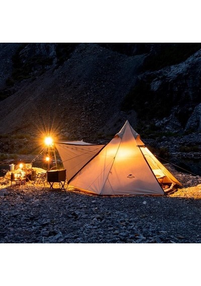 Naturehike Moğol Glamping 4 Kişilik Piramid Çadır Açık Bej