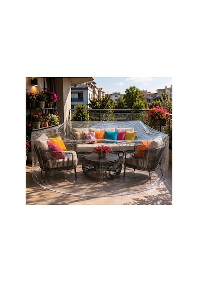 En Çok Tercih Edilen Şeffaf Bahçe Mobilyası Koruma Örtüsü,su Geçirmez,pvc Balkon,teras,masa Takımı Koruyucu Kılıf,200x100 Cm-yuvarlak Diğer