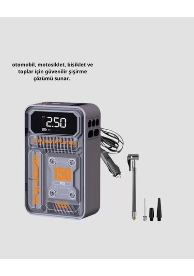 Home Taşınabilir Kablosuz Hava Pompası 150 Psı Güçlü Basınç Ve 6000mah Şarjlı