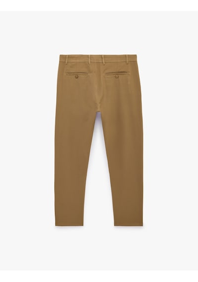 Koton Viskon Karışımlı Cepli Slim Fit Kumaş Pantolon Vizon 6sam40079hw