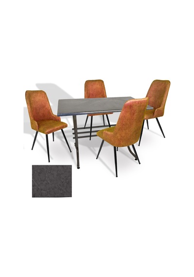 Japon - Çırağan Masa Takımı - 80x120 Werzalit, Wermodin Ve Allzalit Tabla - Grey Marble - Kiremit Çok Renkli Japon - Çırağan Masa Takımı - 80x120 Werzalit, Wermodin Ve Allzalit Tabla - Grey Marble - Kiremit Çok Renkli