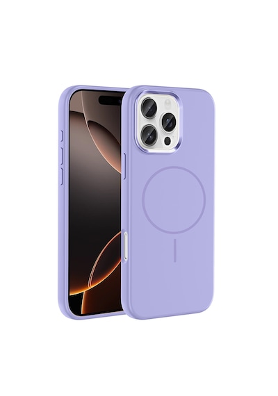 Apple Uyumlu iPhone 16 Pro Max Kılıf M-safe Şarj Özellikli Metal Kamera Çerçeveli Zore Edi Silikon Kapak LİLA