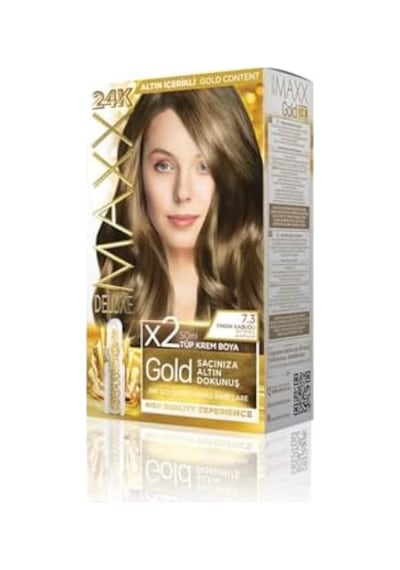 Serisi 24k Altın Parçacıklı Serum İle 1 Kutu 2 X 50 Ml Ve Geliştiriciler Saç Boyası Fındık Kabuğu 7.3