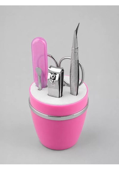 Pembe Manikür Pedikür Bakım Seti Cımbız Tırnak Makası Makas Törpü Mh-hs4252-9364