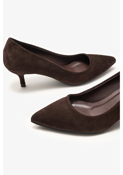Louis Cardy Kamino Kahverengi Süet Deri Kadın Topuklu Ayakkabı