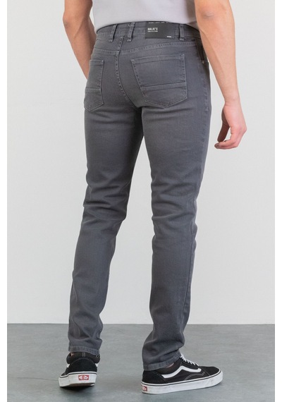 HLT Jeans Erkek Koyu Gri Taşlamalı Slim Fit Likralı Jean Kot Pantolon Jack