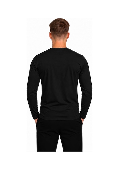 Axxel Erkek Pamuklu Bisiklet Yaka Uzun Kollu T-shirt-d4005 Siyah